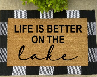 Funny Doormat Lakeaholic Doormat Rug Funny Gift Personalized Doormat Porch Decor Housewarming Gift Lakehouse Custom Door Mat