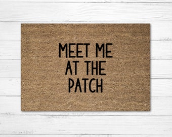 Meet Me At The Patch Doormat Rug, Fall Welcome Mat, Fall Decor, Funny Doormat, Halloween Doormat, Fall Door Mat, Home Decor, Porch Decor