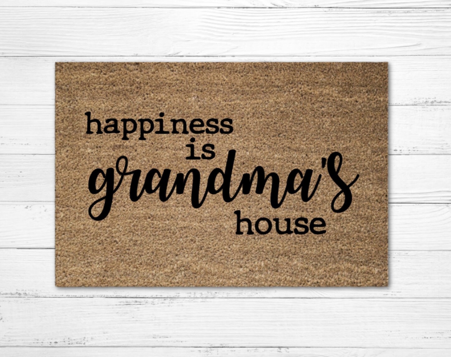 Happiness Is Grandma's House Doormat Rug Custom Door Mat Etsy