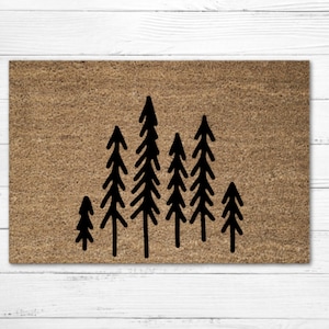 Winter Pine Trees Doormat Rug, Christmas Vacation Door Mat, Christmas Doormat, Custom Welcome Doormat, Funny Mat, Winter Mat, Holiday Mat