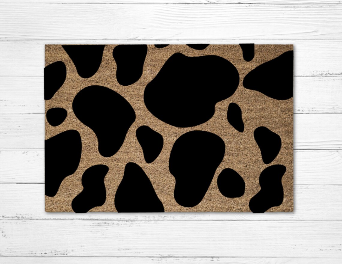Cow Print Doormat Rug Custom Door Mat Personalized Doormat Etsy France