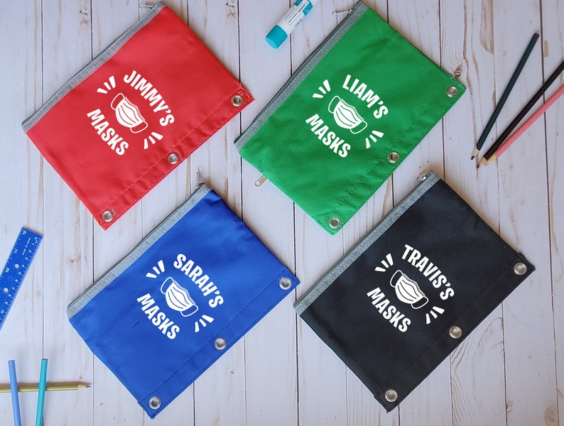 Mask Pouches Back to School Custom Mask holders Kids mask bags