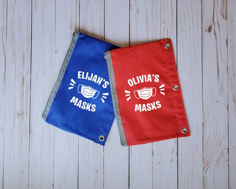 Mask Pouches Back to School Custom Mask holders Kids mask bags