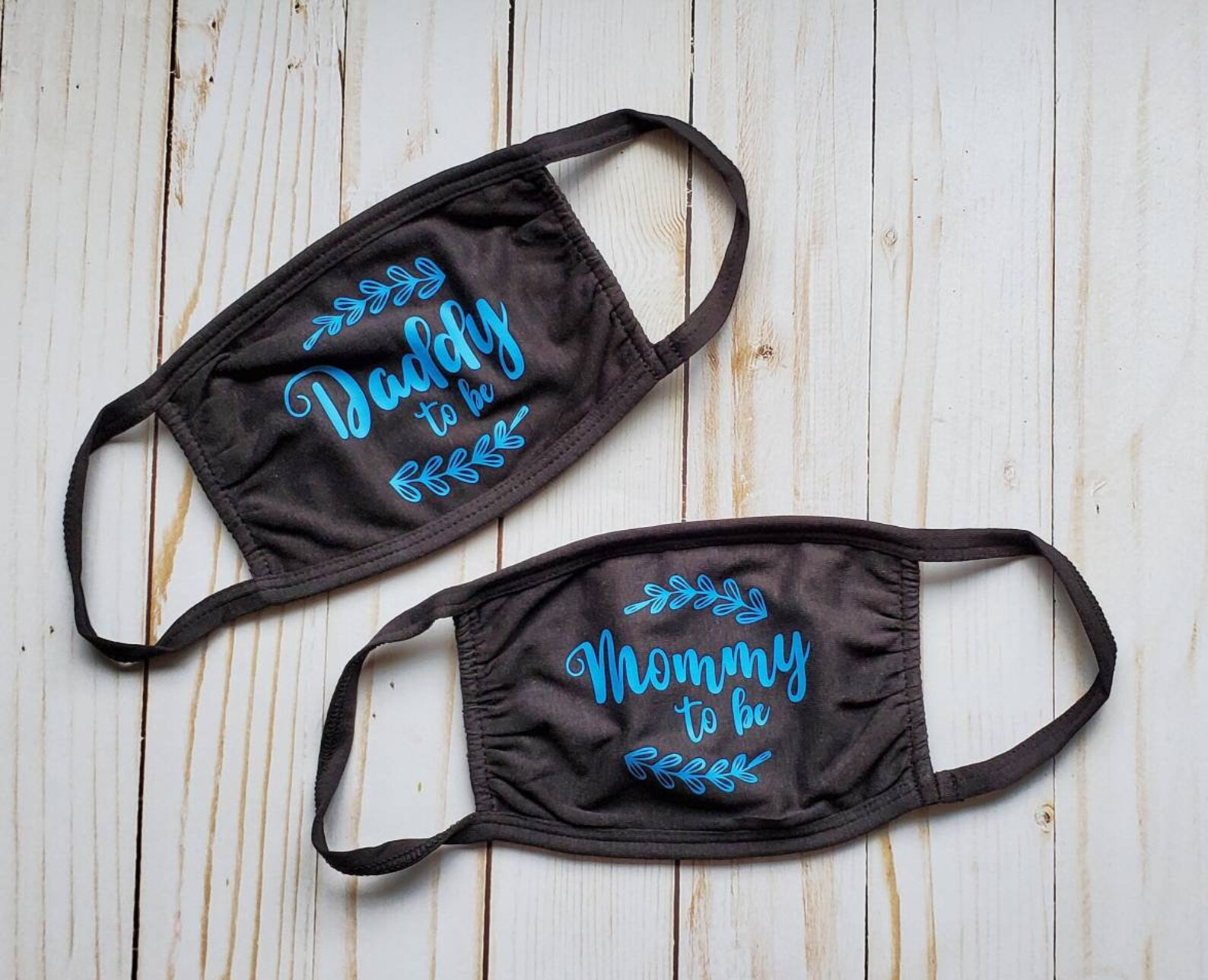 Mommy Daddy to Be Face Masks / Baby Shower / Gender Reveal / Etsy