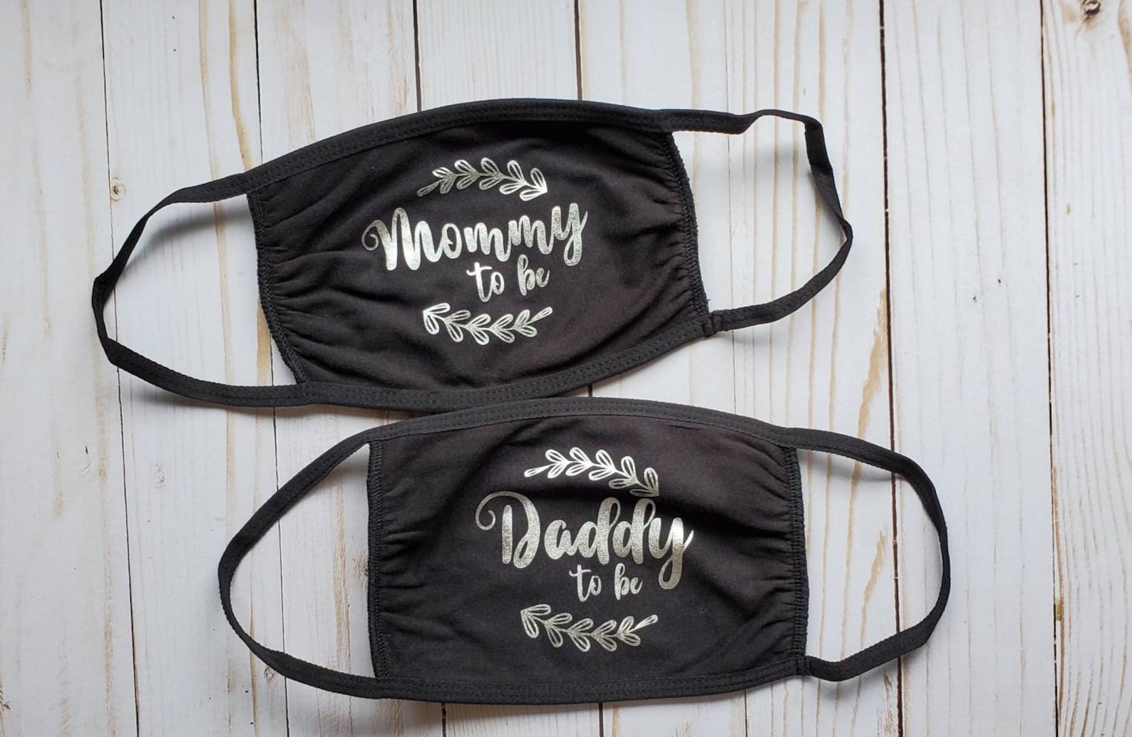 Mommy Daddy to Be Face Masks / Baby Shower / Gender Reveal / Etsy