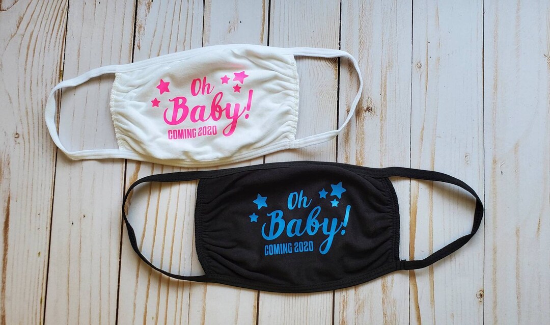 Baby Shower Face Masks / Oh Baby Coming 2020 2021 / Mommy Face Masks Etsy