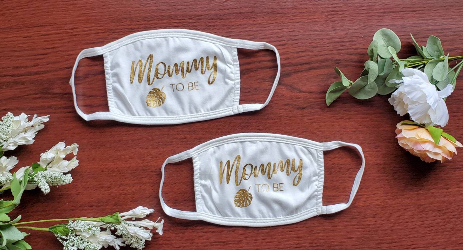 Baby Shower Masks Tropical Mommy Daddy Face Masks Etsy