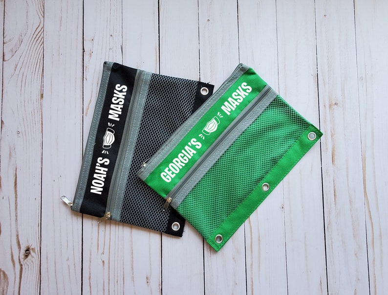 Mask Pouches Back to School Custom Mask holders Kids mask bags