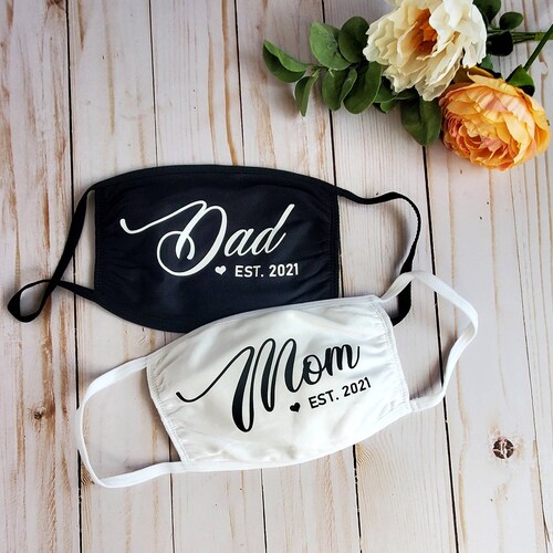 Baby Shower Mommy Daddy Est. Face Masks / Custom Face Masks Etsy