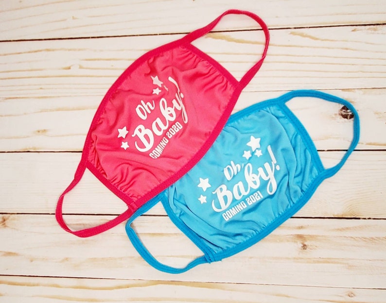 Baby Shower Face Masks / Oh Baby Coming 2020 2021 / Mommy Etsy