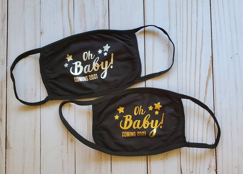 Baby Shower face masks / Oh Baby Coming 2020 2021 / Mommy Etsy
