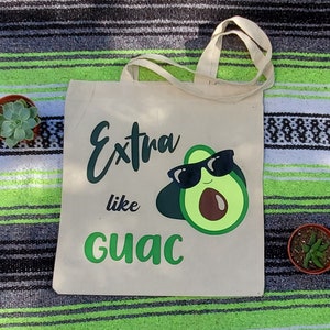 Extra Like Guac Glitter Canvas Bag