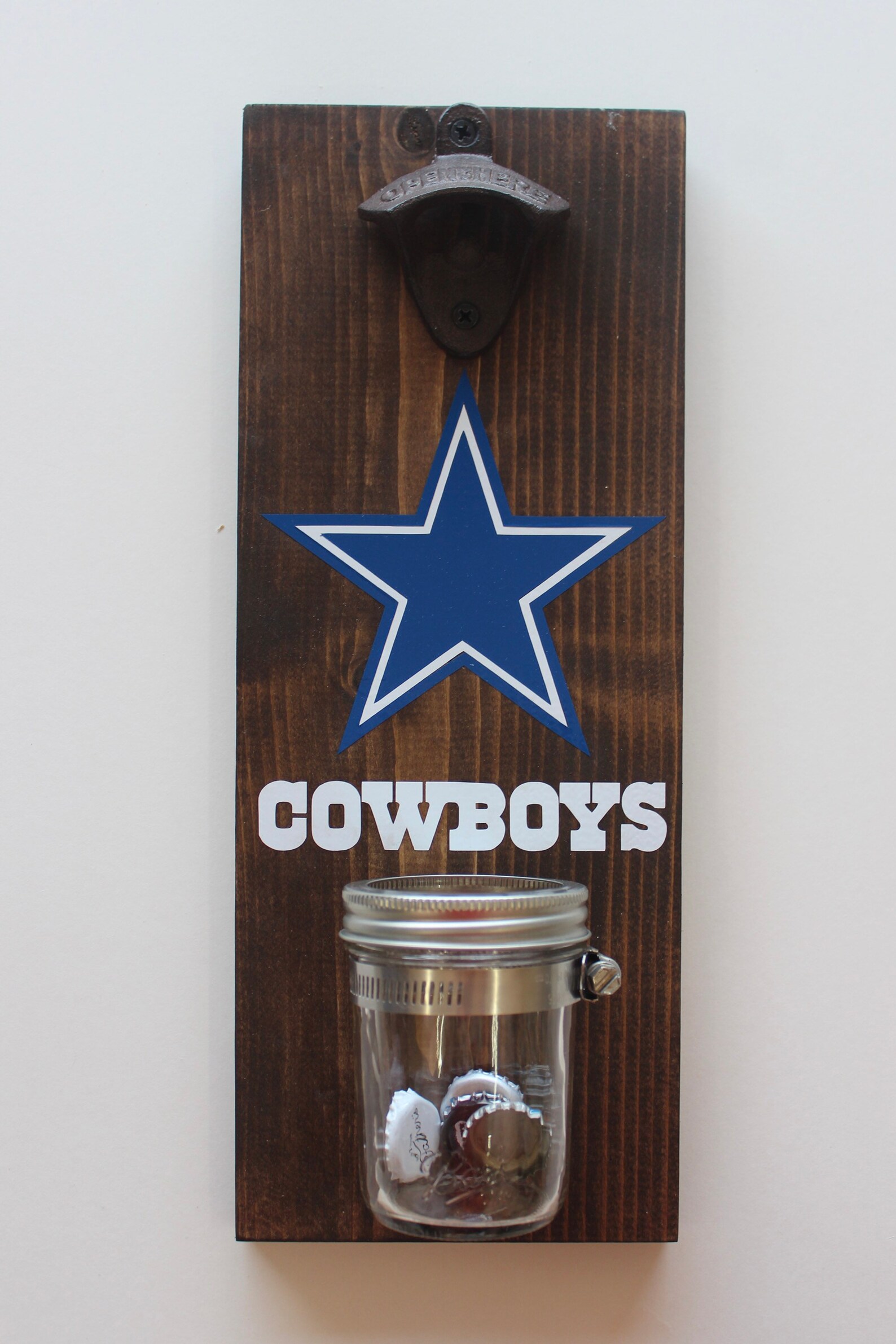 Dallas Cowboys Bottle Opener Cap Catcher / Collector Wall Etsy