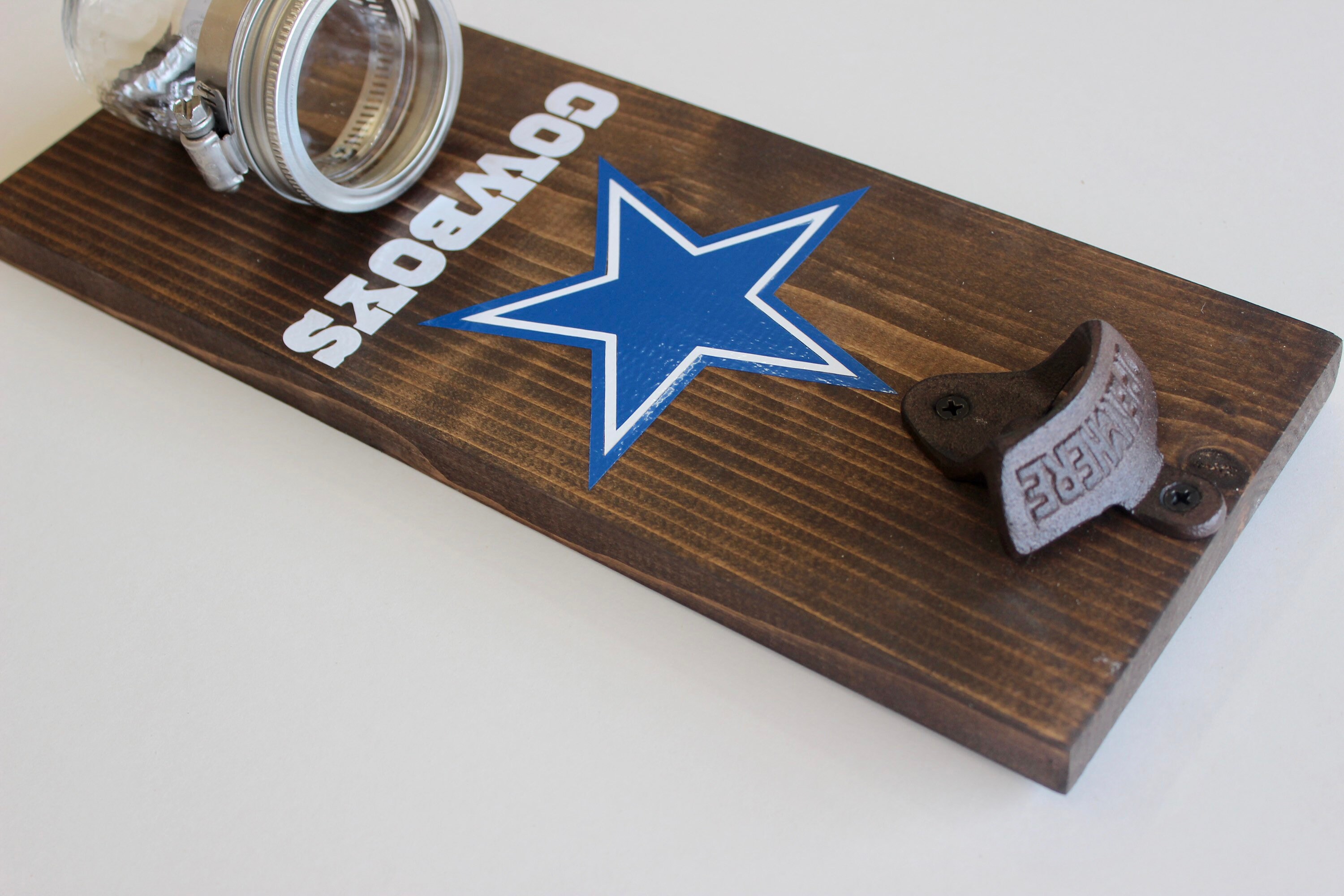 Dallas Cowboys Bottle Opener Cap Catcher / Collector Wall Etsy