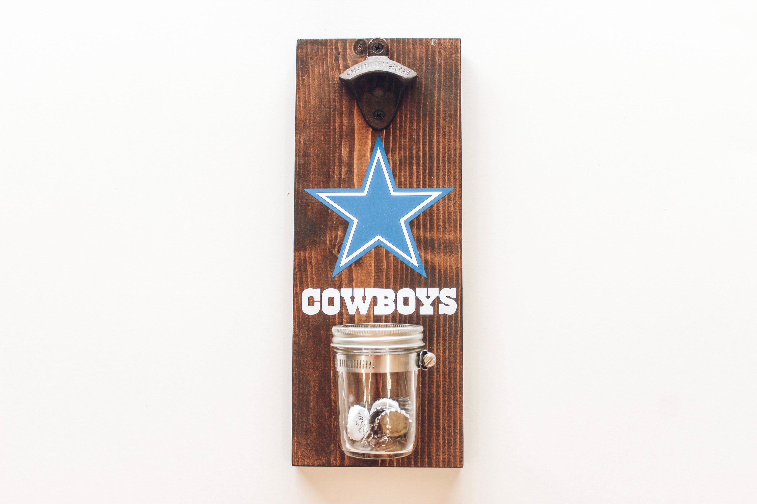 Dallas Cowboys Bottle Opener Fathers Day Gift Wall Mounted Etsy