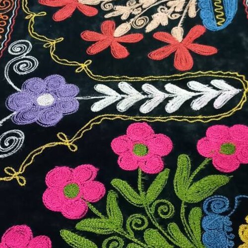 Suzani table runner, suzani silk bedcover, suzani Wall Hanging, crochet suzani, handmade suzani cover, home decorating, shops 1'21x4'92ft
