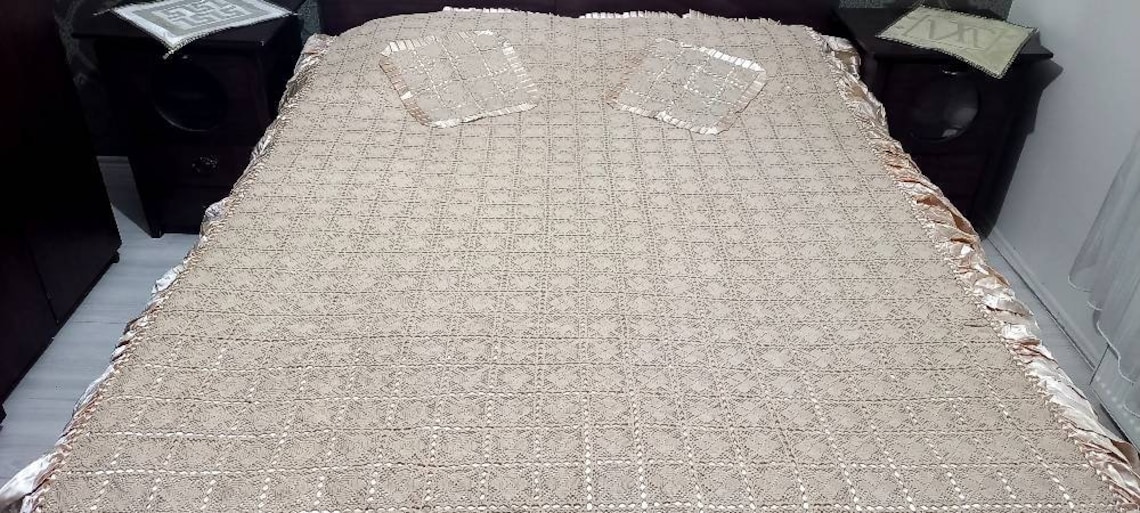 Antique Lace Bedspread Antique French Knitted Bedspread Etsy