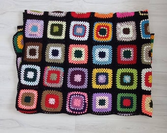 Granny square blanket, afghan handmade blanket, crochet cover, crochet throws cover, crochet handmade quilts, crochet quilts Bedspread