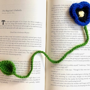 Pansy Bookmark Crochet PDF Pattern | Beginner Easy Simple Cute Flower Tutorial + Instructions with Stem and Leaf Spring Summer Project Idea