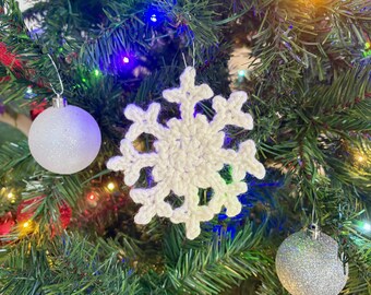 Large Snowflake Applique Ornament Crochet PDF Pattern
