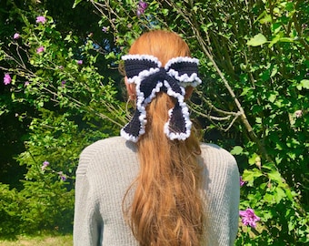 Ruffle Hair Bow Crochet PDF Pattern