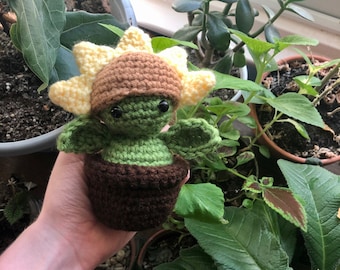 Sunflower Amigurumi Crochet PDF Pattern | Cute Flower with Leaves Plush with Hat Potted Plant Beginner Instructions | Stuffed Plant Toy |