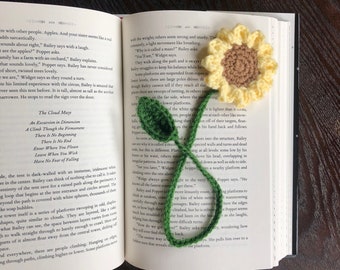 Patrón PDF de crochet para marcapáginas de girasol