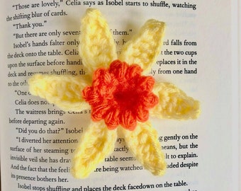 Patrón PDF de crochet para aplique de flor de narciso