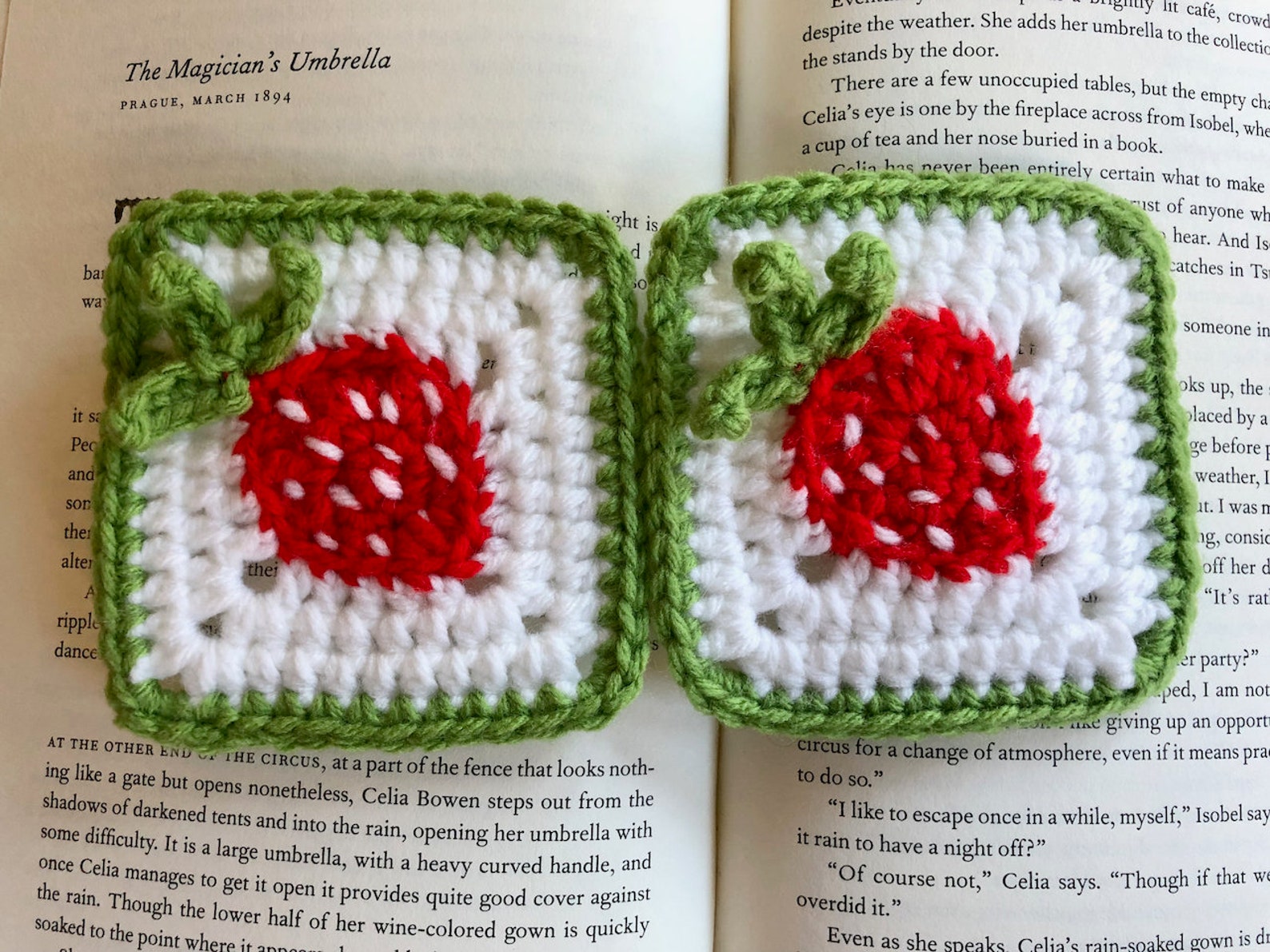 Strawberry Granny Square Crochet PDF Pattern Red Fruit Etsy