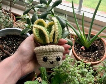 Snake Plant Crochet PDF Pattern | Amigurumi Potted Succulent Plant with Leaves Instructions / Tutorial Faux Plush Soft Cute Houseplant Gift