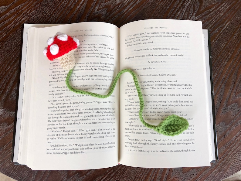 Mushroom Bookmark Crochet PDF Pattern Plush Red Spotted Etsy
