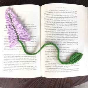 Wisteria Bookmark Crochet PDF Pattern | Easy Beginner Purple Flower Tree with Stem and Leaf Crochet Unique Craft Tutorial / Instructions