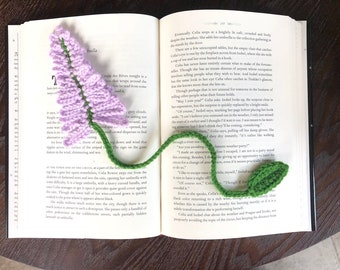 Wisteria Bookmark Crochet PDF Pattern | Easy Beginner Purple Flower Tree with Stem and Leaf Crochet Unique Craft Tutorial / Instructions