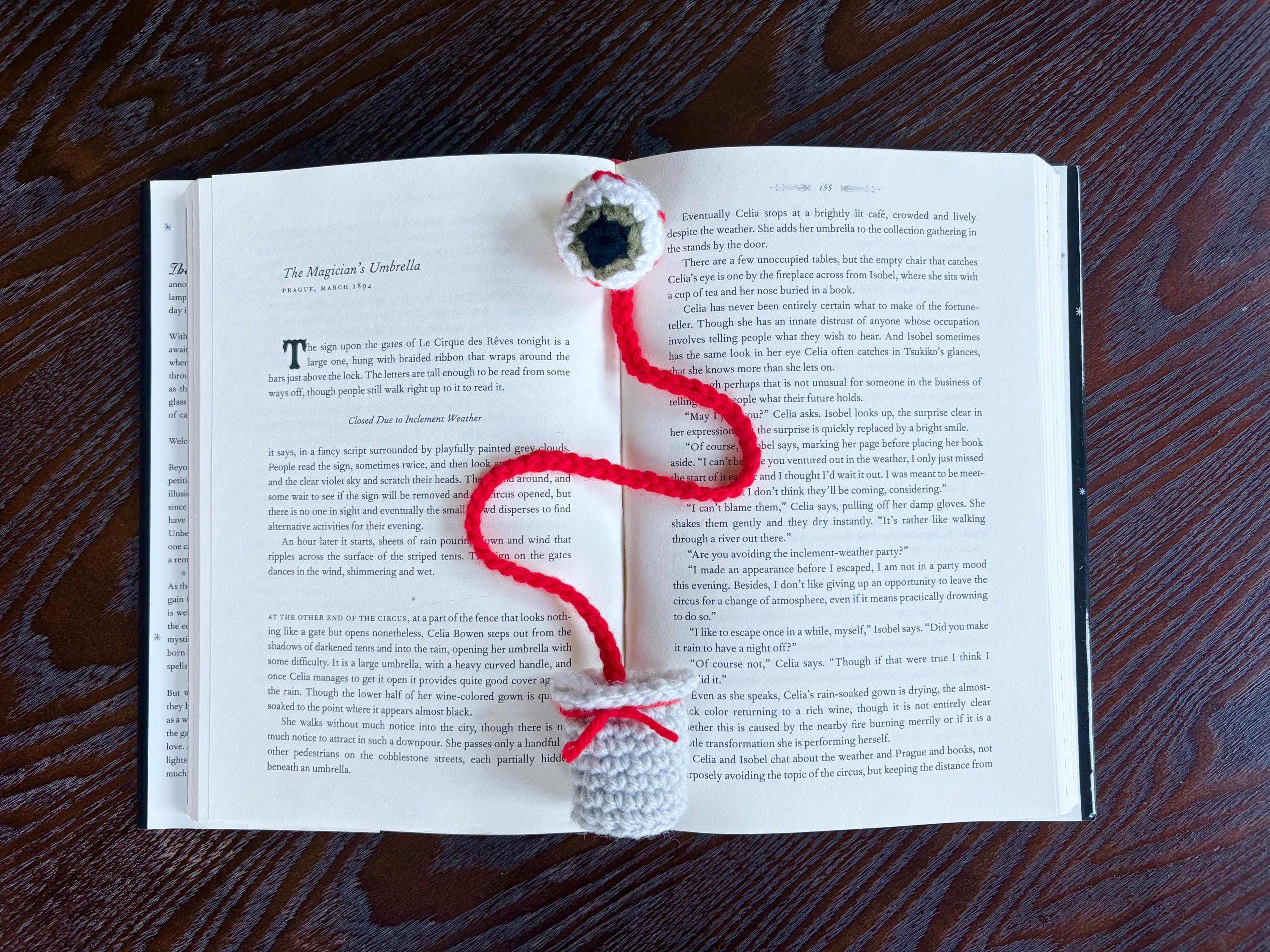 40 Eye Crochet Patterns: Mesmerizing Designs for Every Crochet Enthusiast 29 Eyeball and Jar Crochet Bookmark Halloween