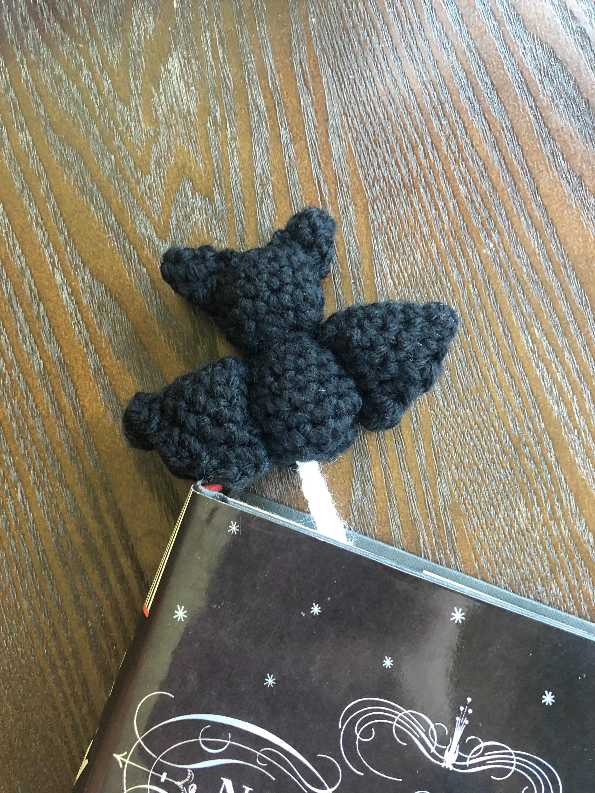Bat and Crescent Moon Crochet Bookmark Halloween PDF Pattern - Etsy