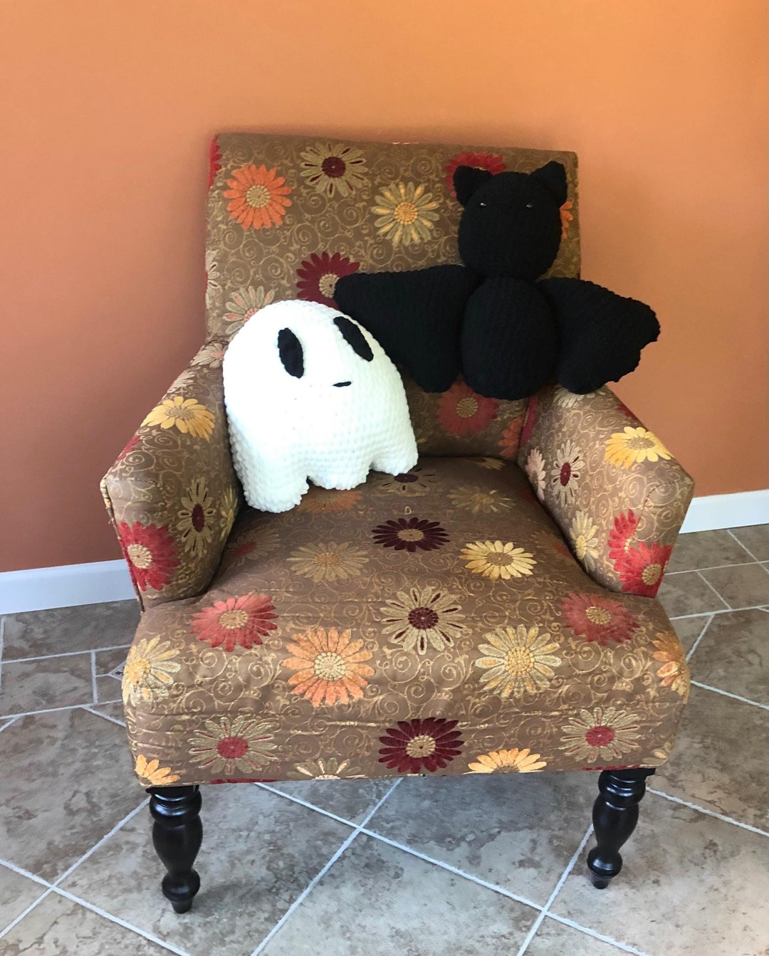 Bat and Ghost Pillow Crochet PDF Pattern Bundle Halloween Spooky