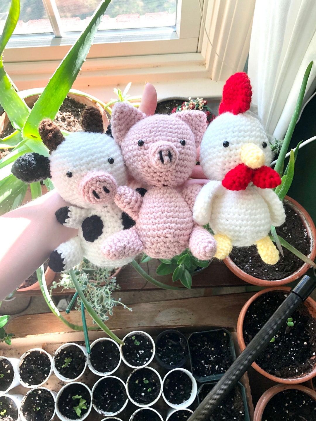 Cow Pig Rooster Farm Animal Crochet PDF Pattern Bundle - Etsy
