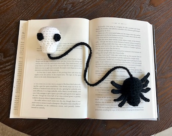 Spinne und Schädel Lesezeichen Halloween PDF Anleitung