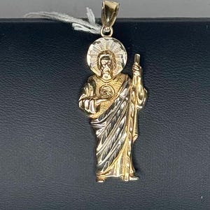 14k Yellow Gold Saint Jude Religious Pendant