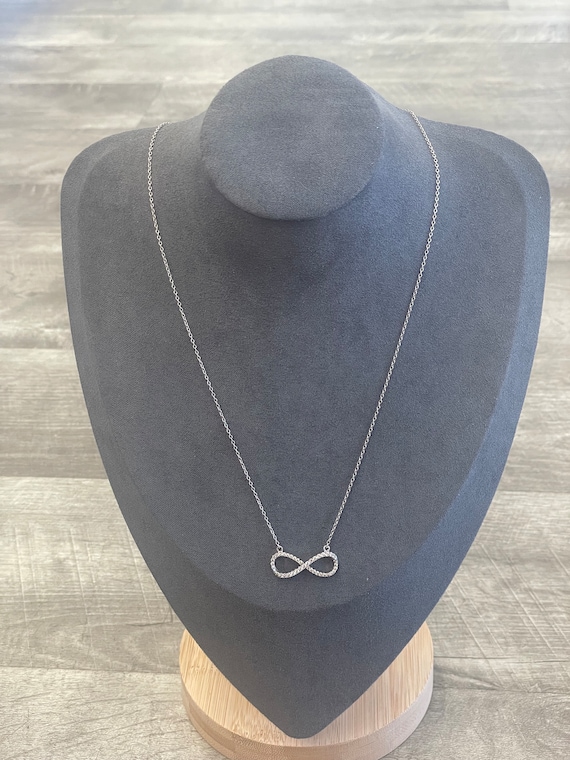 925 Sterling Silver CZ Infinity Sign Necklace