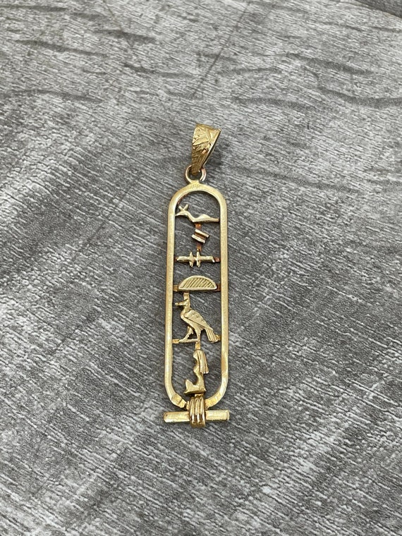 18k Yellow Gold Egyptian Hieroglyph Pendant