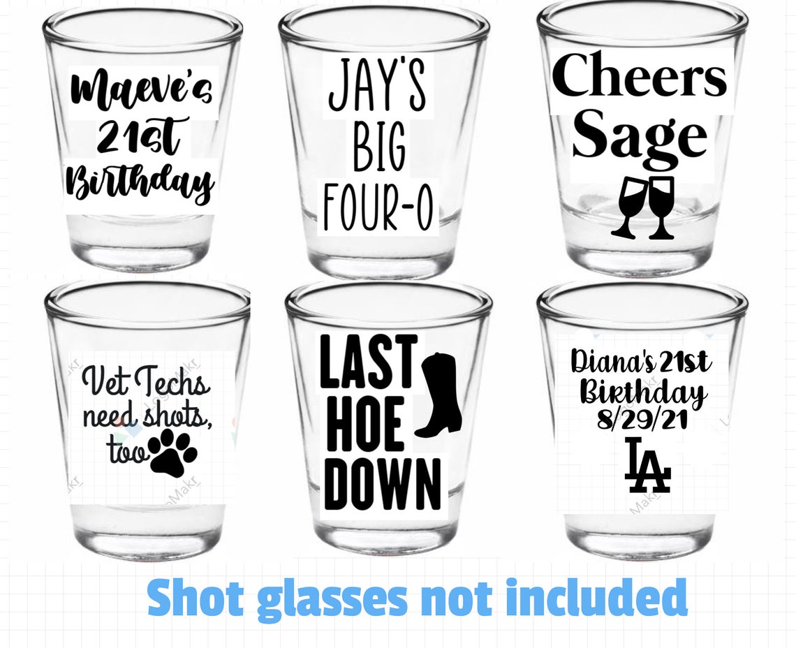DIY Custom Shot Glass Decals Etsy