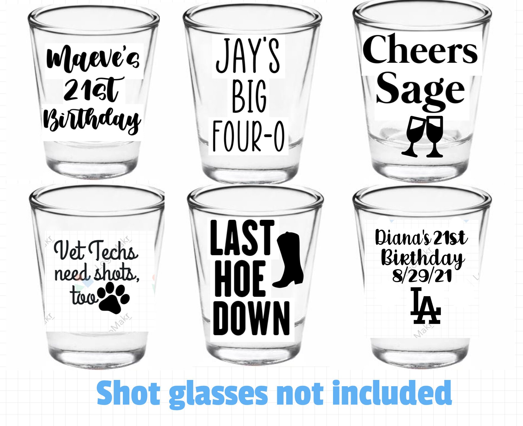 DIY Custom Shot Glass Decals Etsy