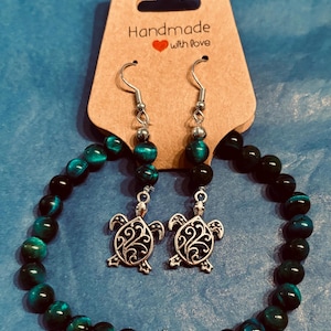 Beautiful turtle, bracelet 19-20 cm and earrings high quality