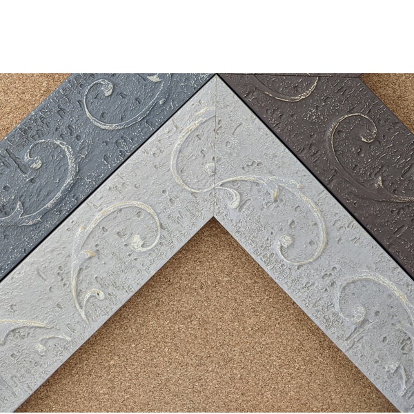 Decorative Framed Corkboard Shabby Chic Art Deco Black Brown Gray Sand Custom sizes available