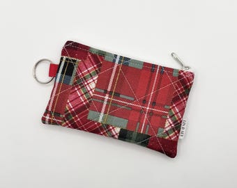 Llavero con minibolsita acolchada // Patchwork navideño