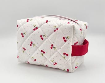 Bolsa de cosméticos acolchada tipo caja // Cerezas