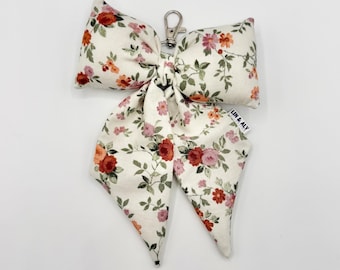 Puffy Bow Bag Charm || Autumn Flowers