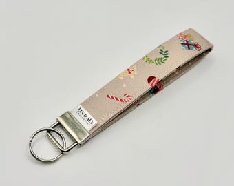 Fabric Wristlet Keychain || Christmas Icons