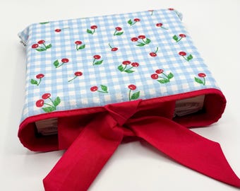 Quilted Bible Sleeve / Book Sleeve || Picnic Cherry